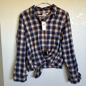 Madewell plaid Top L